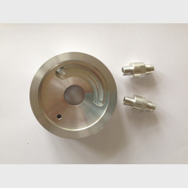 Oil Cooler take of plate with 2 fittings
