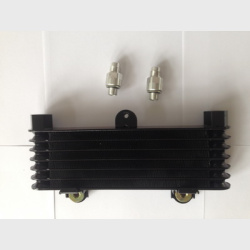 Oil cooler with 2 fittings