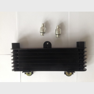Oil cooler with 2 fittings